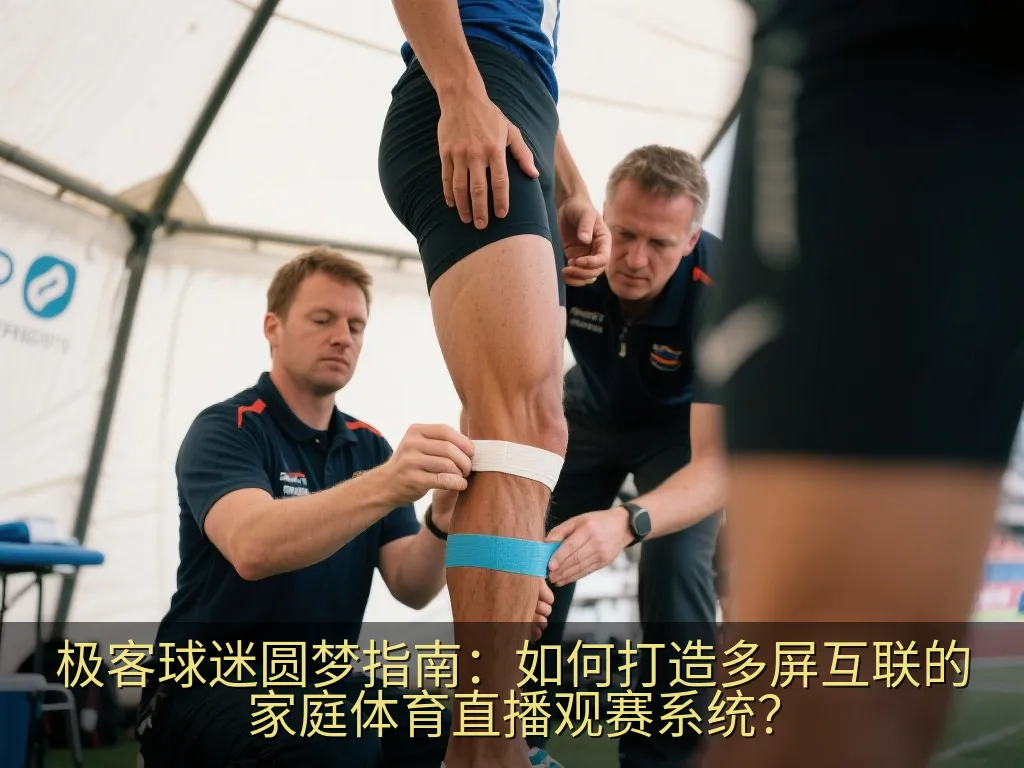 通过智能设备无缝切换并查看实时赛事数据分析的科技场景