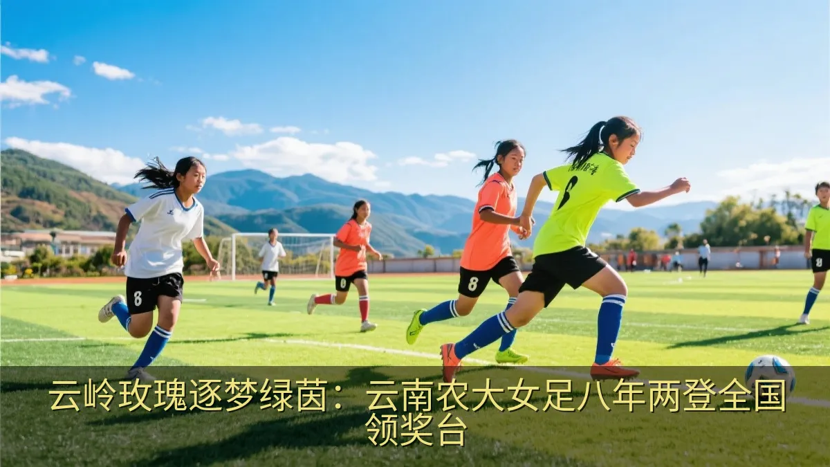 女子足球队员在绿茵场上进行训练