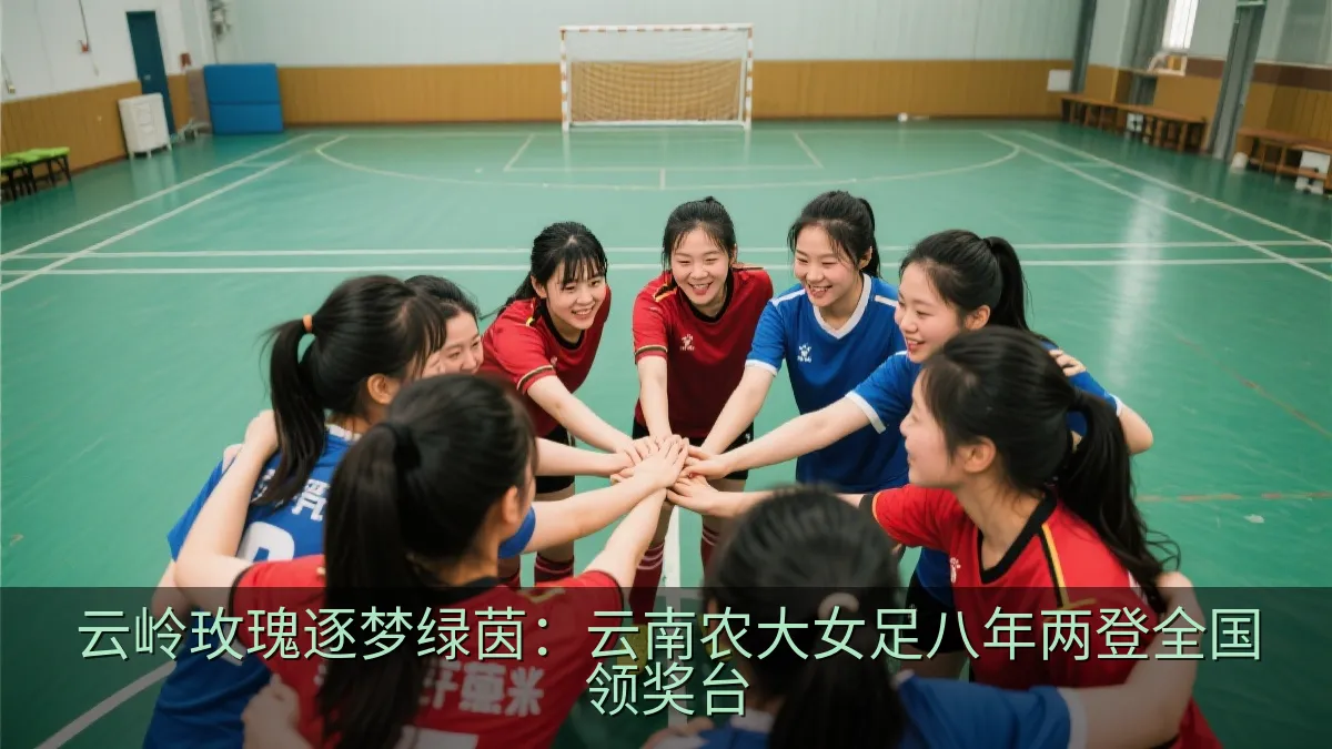 女子足球队员围成一圈进行赛前鼓劲