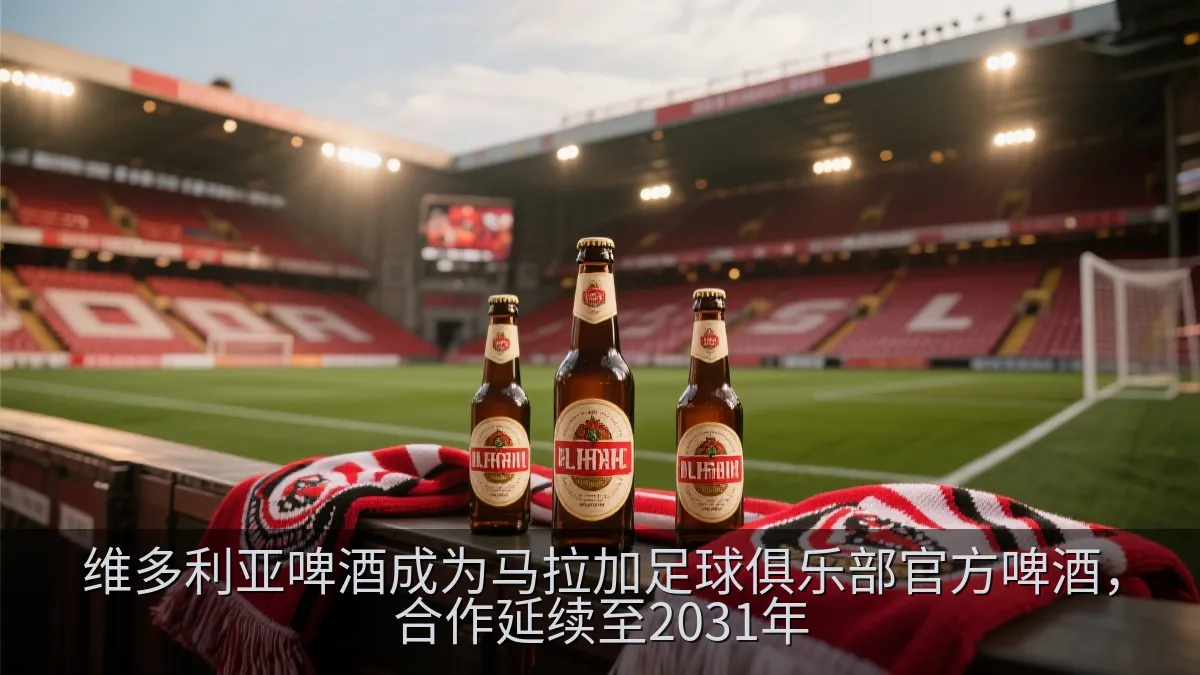 足球主题纪念啤酒瓶与球迷围绕的展示场景